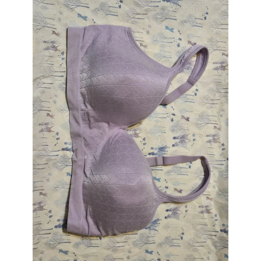 Bali Comfort Revolution Wirefree Bra 3463 Light Purple Textured Size 40C